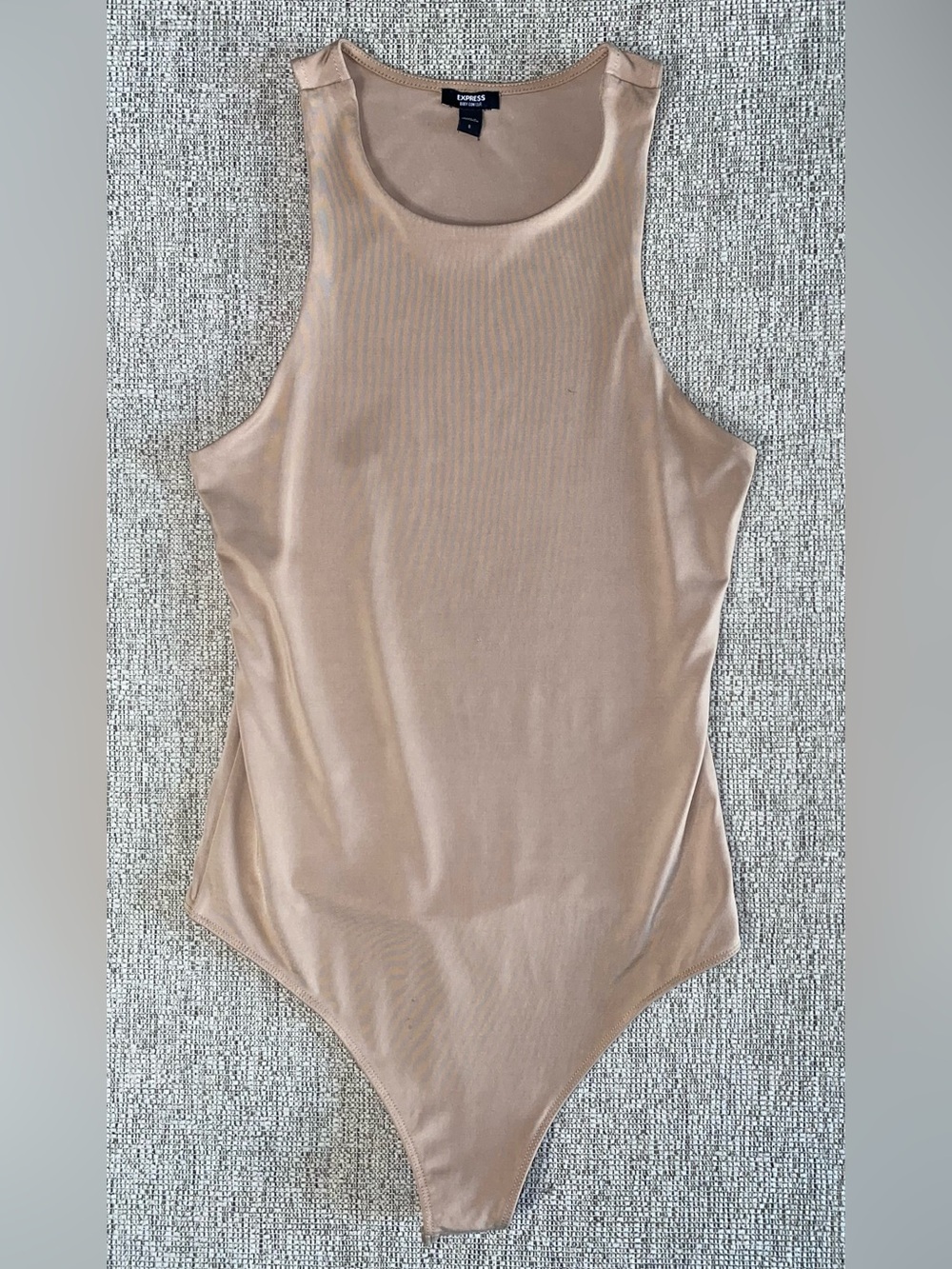 Express Sleeveless Scoop Neck Bodysuit in Nude